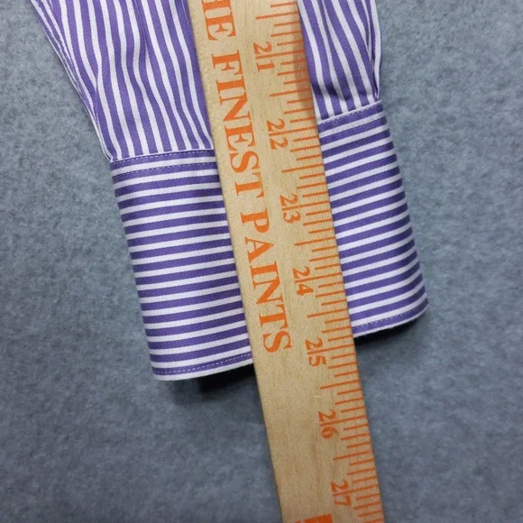 Robert Graham Shirt Large Tailored Fit Flip Cuff‎ Striped Luxury Designer - Picture 13 of 13